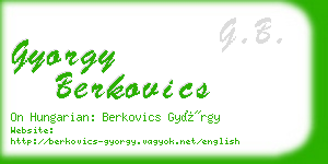 gyorgy berkovics business card